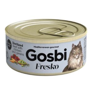 Gosbi Fresko Lata TERNERA/POLLO Y VERDURAS - Alimento Húmedo - 70 g para Gatos Esterilizados de Gosbi disponible en Emperrados para cuidar a tu peludo.