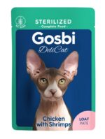 Gosbi DELICAT CHICKEN/SHRIMPS (Pollo/Gambas) - Alimento Húmedo - 70 g para Gatos Esterilizados de Gosbi disponible en Emperrados para cuidar a tu peludo.