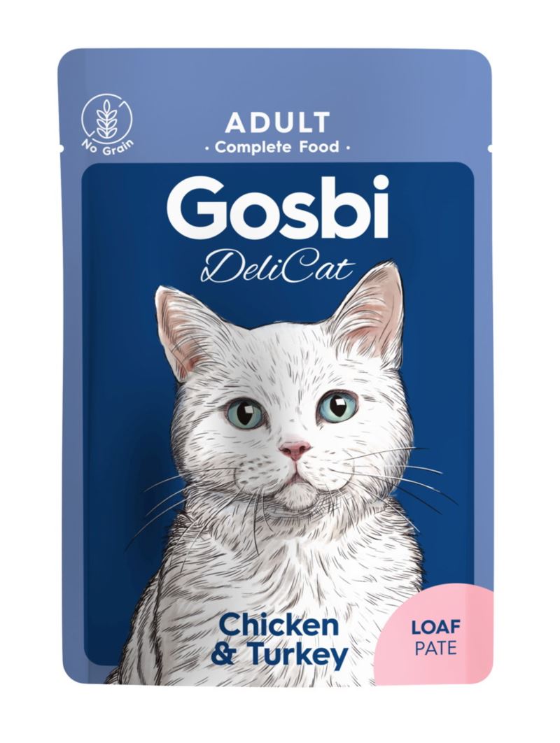 Gosbi DELICAT ADULT CHICKEN/TURKEY (Pollo/Pavo) - Alimento Húmedo - 70 g para Gatos de Gosbi disponible en Emperrados para cuidar a tu peludo.