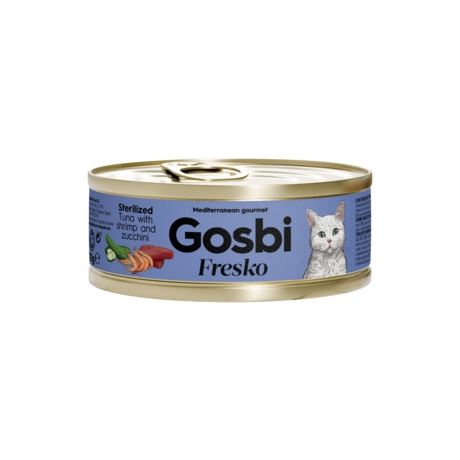 Gosbi Fresko Lata ATÚN CON GAMBAS  - Alimento Húmedo - 70 g para Gatos Esterilizados de Gosbi disponible en Emperrados para cuidar a tu peludo.