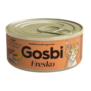Gosbi Fresko Lata ATUN/SALMON Y PAPAYA - Alimento Húmedo - 70 g para Gatos de Gosbi disponible en Emperrados para cuidar a tu peludo.