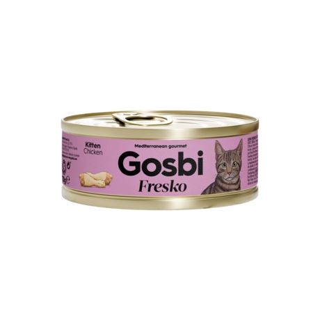 Gosbi Fresko Lata CHICKEN (Pollo) 70 g para Gatitos de Gosbi disponible en Emperrados para cuidar a tu peludo.