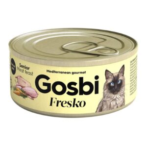 Gosbi Fresko Lata FESTIN DE CARNES - Alimento Húmedo - 70 g para Gatos Senior de Gosbi disponible en Emperrados para cuidar a tu peludo.