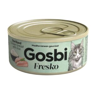 Gosbi Fresko Lata PECHUGA DE POLLO Y ARROZ - Alimento Húmedo - 70 g para Gatos Esterilizados de Gosbi disponible en Emperrados para cuidar a tu peludo.
