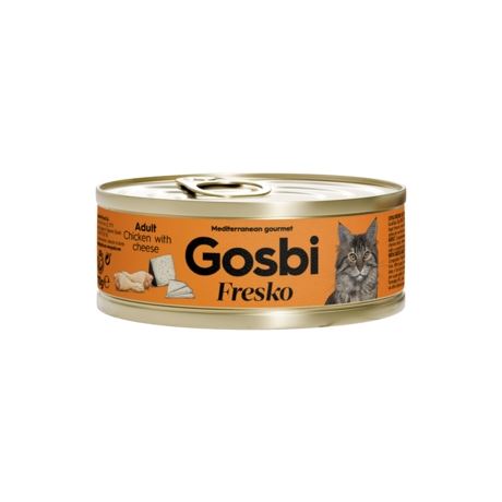 Gosbi Fresko Lata CHICKEN WITH CHEESE (Pollo con Queso) - Alimento Húmedo - 70 g para Gatos Adultos de Gosbi disponible en Emperrados para cuidar a tu peludo.