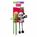 Kong Peluche PANDA (Cat Scrattles Panda) con sonido y hierba gatera (Catnip) 21,5x11cm (2 juguetes) para Gatos