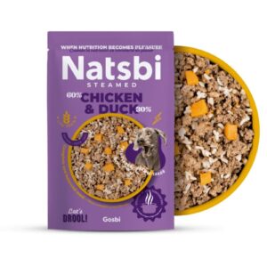 Natsbi STEAMED CHICKEN/DUCK (Pollo/Pato) al VAPOR - Alimento Húmedo - para Perros de Gosbi disponible en Emperrados para cuidar a tu peludo.