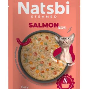 Natsbi STEMEAD SALMÓN al VAPOR - Alimiento Húmedo - 80 g para Gatos de Gosbi disponible en Emperrados para cuidar a tu peludo.