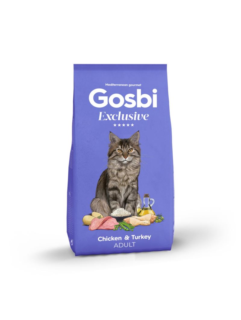Gosbi Pienso EXCLUSIVE CHICKEN/TURKEY (Pollo/Pavo) 400 g para Gatos Adultos de Gosbi disponible en Emperrados para cuidar a tu peludo.