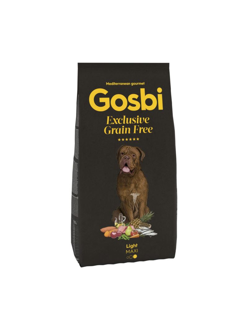 Gosbi Pienso EXCLUSIVE LIGHT MAXI GRAIN FREE (Sin Cereal) 12 kg para Perros de Gosbi disponible en Emperrados para cuidar a tu peludo.