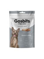 Gosbits Objective DENTAL MINI Snacks POLLO Y SALMÓN con Algas Secas (Salud Bucal) 150 g para Perros Pequeños de Gosbi disponible en Emperrados para cuidar a tu peludo.