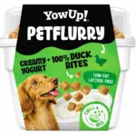 YowUp Petflurry Yogurt Cremoso con Topping/Bocaditos 100% PATO (Bajo en Grasas y sin Lactosa) 125g (110g+15g) para Perros