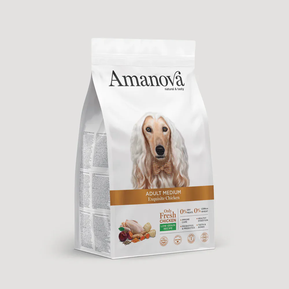 Amanova Pienso ADULT Medium EXQUISITE CHICKEN (Pollo) Y QUINOA para Perros Adultos Medianos - Imagen 2