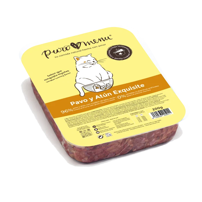 Puromenu Menú COCINADO Pavo y Atún Exquisite 200 g para Gatos - Imagen 3