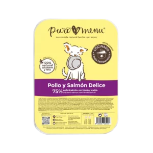 Puromenu Menú COCINADO Pollo y Salmón Delice para Perros