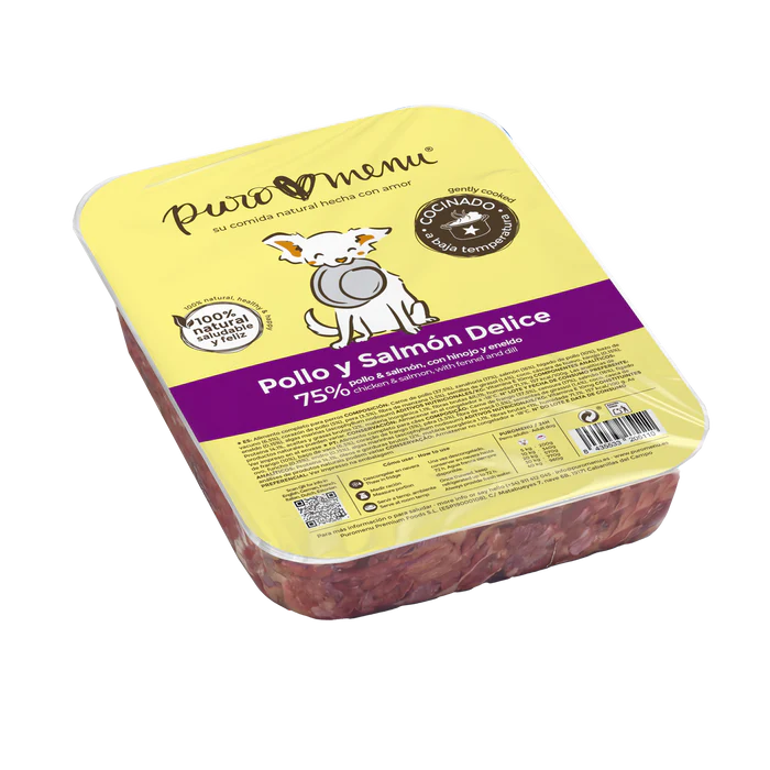 Puromenu Menú COCINADO Pollo y Salmón Delice para Perros - Imagen 3